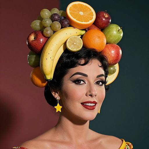 Vibrant Carmen Miranda Fruit Headdress