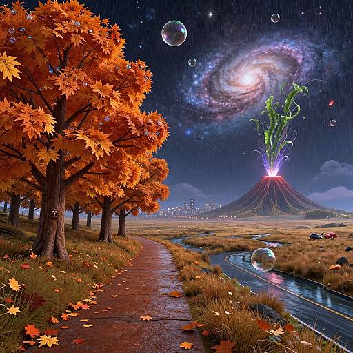 Cinematic 3D Autumn Fantasy Landscape