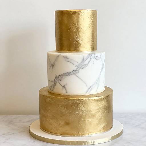 Elegant Gold & Marble Wedding Cakes