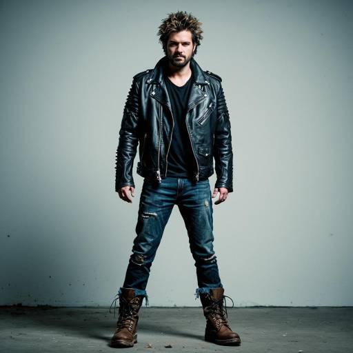Man in Black Leather Jacket and Denim Jeans
