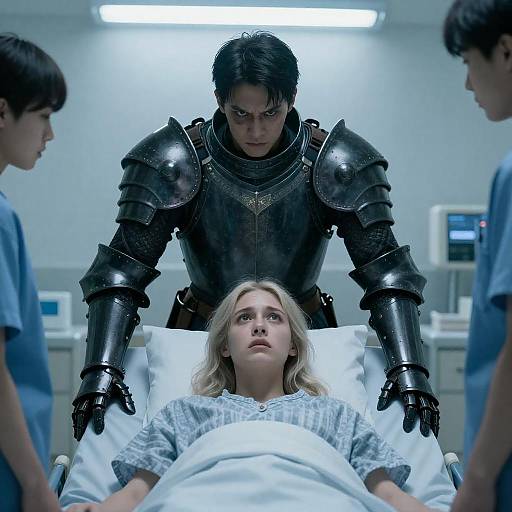 Menacing Figure in Dark Armor Encounter