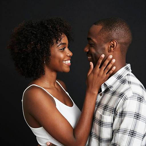 Intimate Portrait of Loving Black Couple
