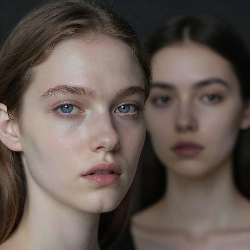 Portrait of Two Women with Pale Skin