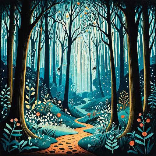 Enchanted Magical Forest Illustration