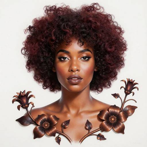 Art Nouveau Afro Woman Portrait