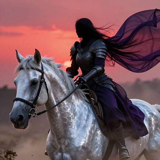 Silverfish Steed with Dark Knightess