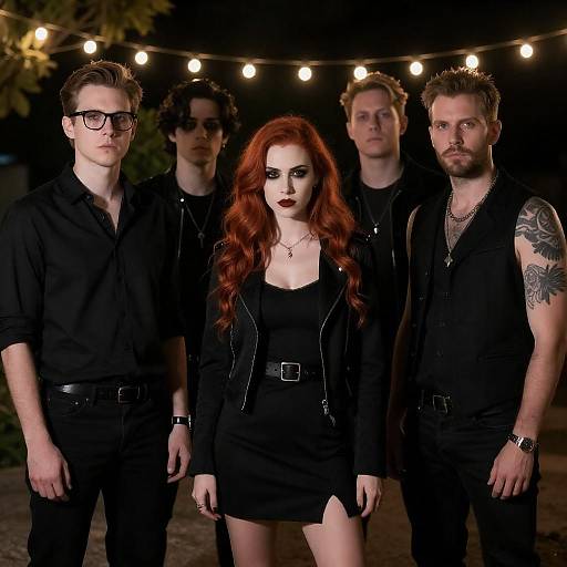 Edgy Night Gathering with Dramatic Lighting