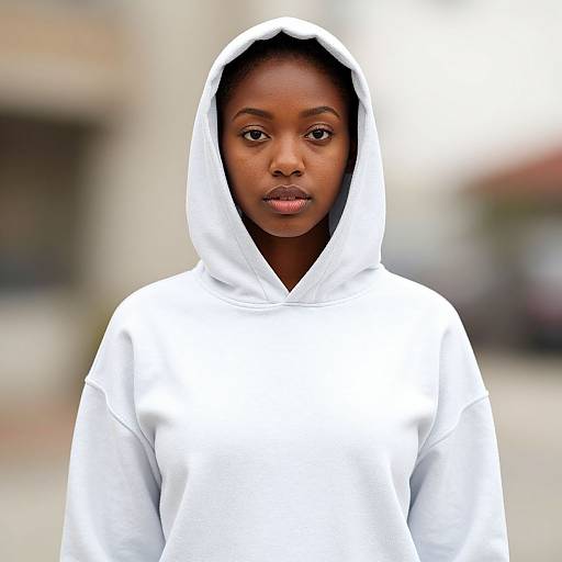 Realistic Dark-Skinned Girl in Hood