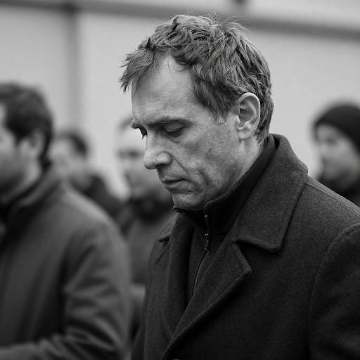 Moody High-Contrast Monochrome Profile Portrait