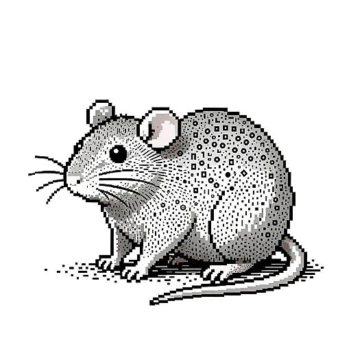 Curled Rat ASCII Art Illustration