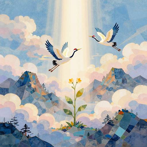 Symbolic Mosaic of Peace and Growth