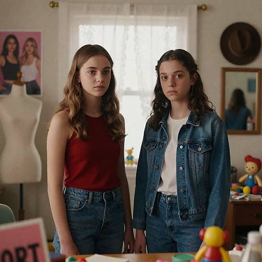 Teenage Girls in a Cluttered Room