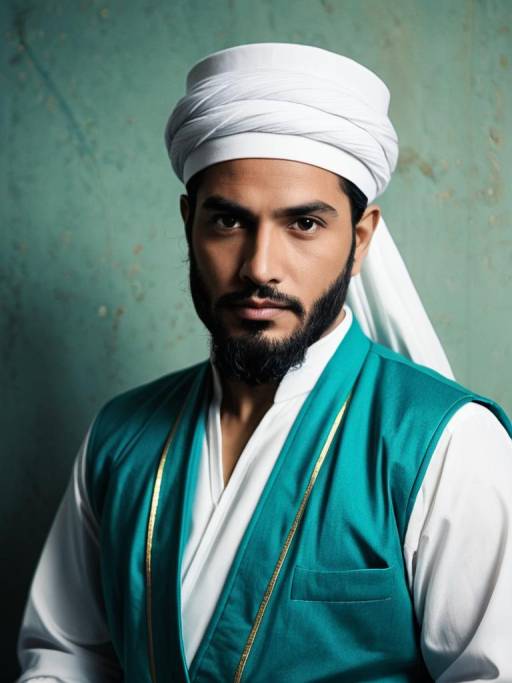 Man in Traditional Costume with Turban
