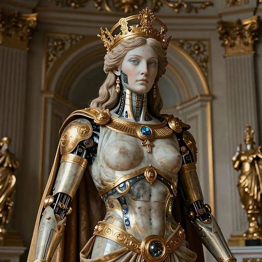 Ornate Greek Cyborg God Portrait