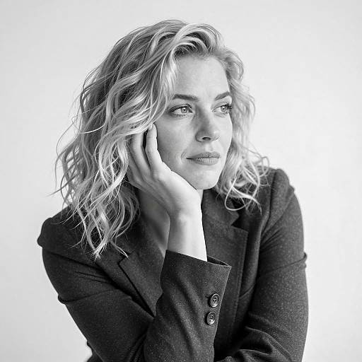 Elegant Black and White Portrait of Woman