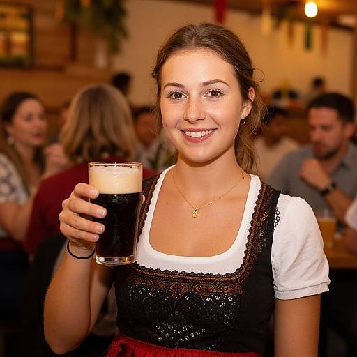 Charming Woman with Dark Beer