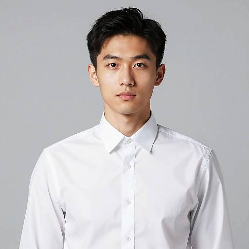 Young Man in White Formal Shirt