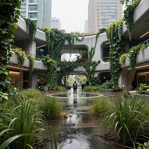 Post-Modern Urban Ruin with Artist