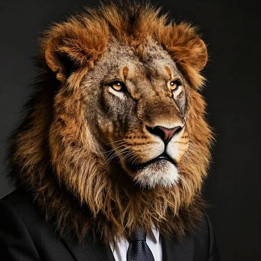 Photorealistic Lion in Corporate Suit