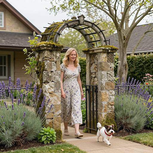 Vintage Stone Garden Archway Scene
