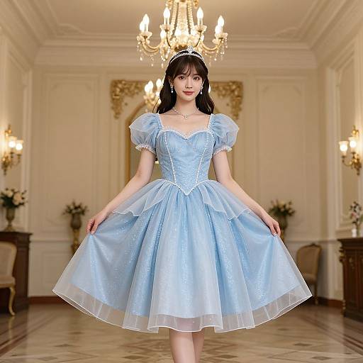 Elegant Princesscore Blue Dress Portrait