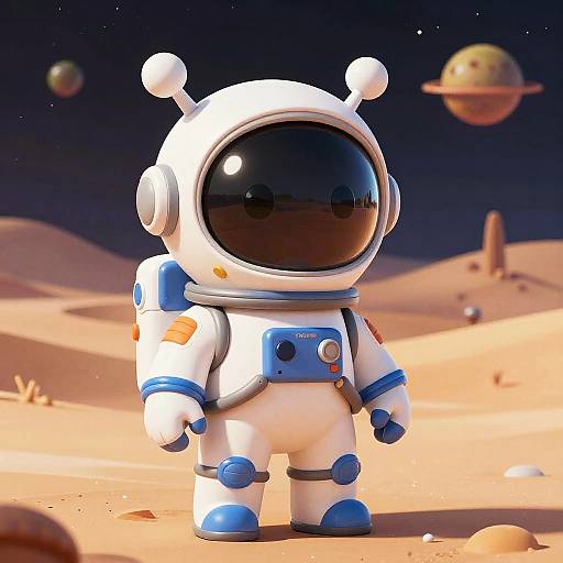 Anime Space Explorer on Alien Desert