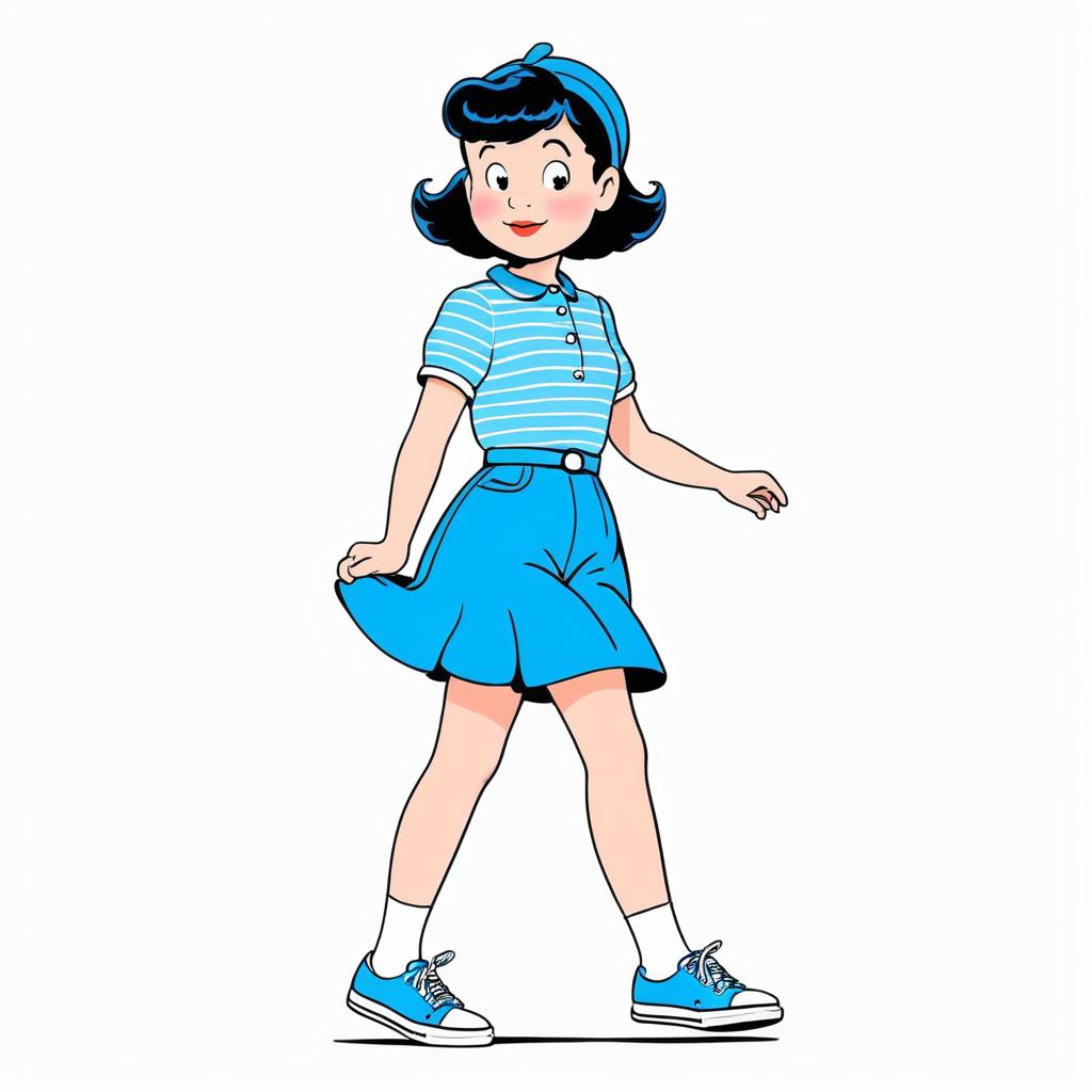 Playful Line Drawing of Lucy Van Pelt