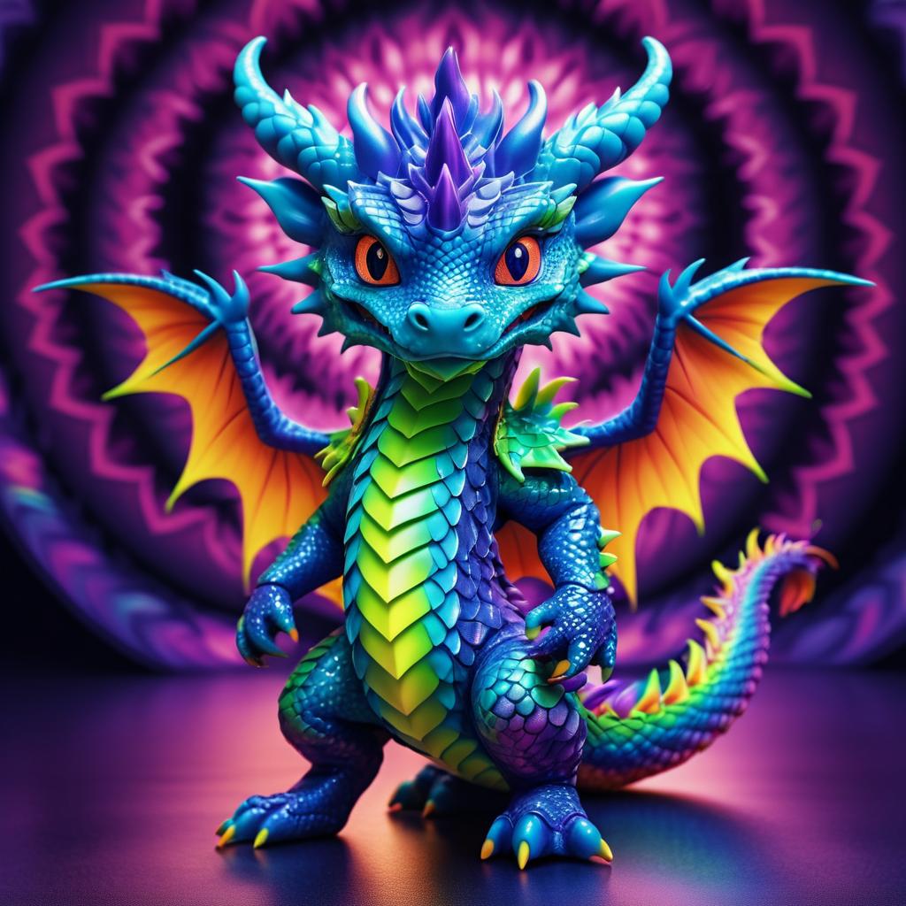 Psychedelic Dragon Toddler Photorealism