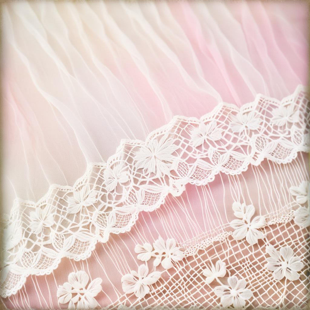 Vintage Macro Shot of Delicate Lace Fabric