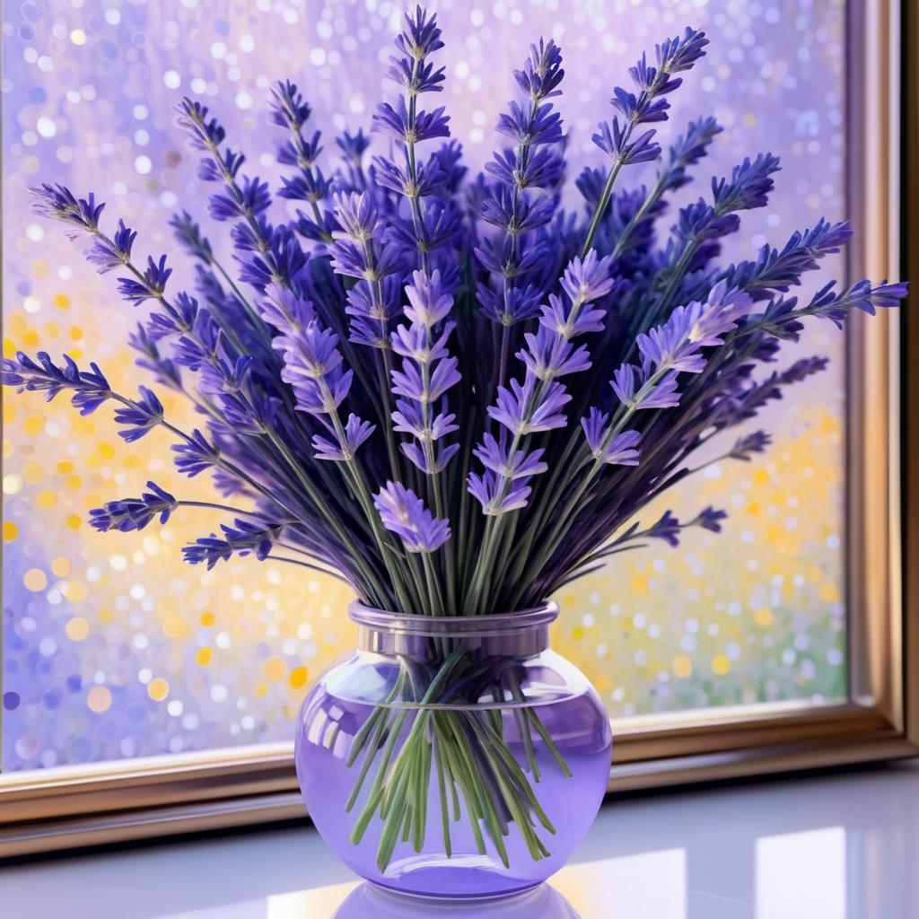 Lavender Bouquet in Glass Jar Artwork