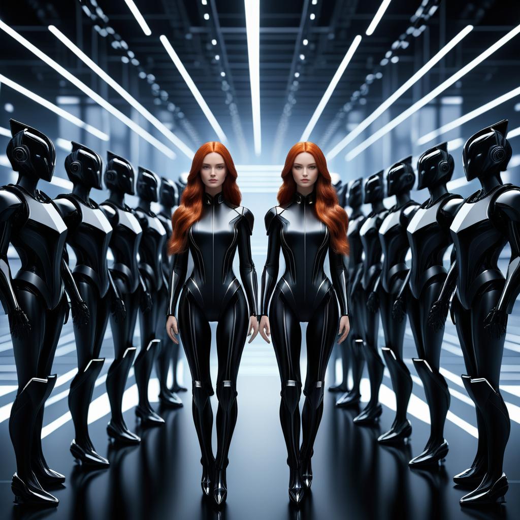 Futuristic Humanoid Androids in Dynamic Display