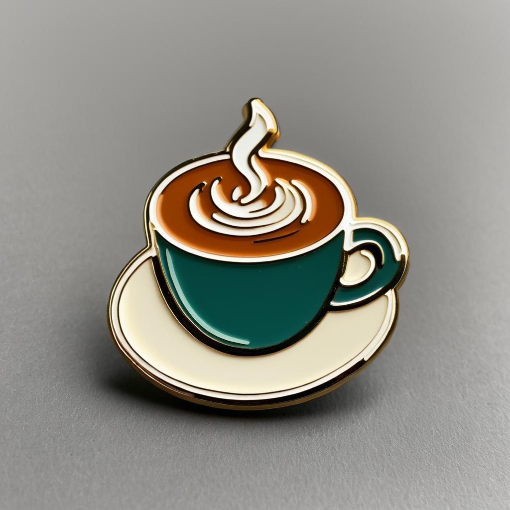 Retro Coffee Cup Enamel Pin Design