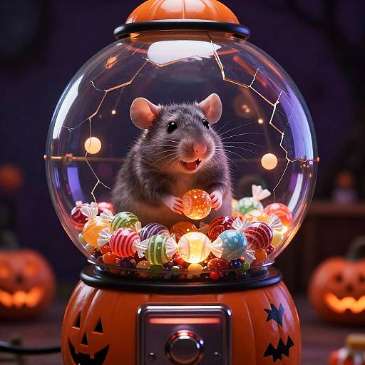 Hyperreal Halloween Gumball Rat Dreamscape