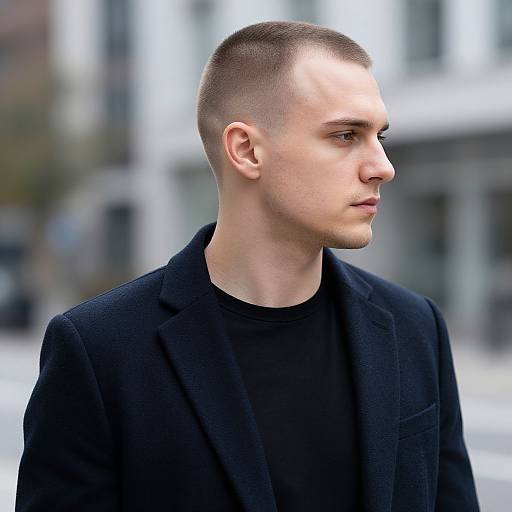 Realistic Portrait of Bald European Man