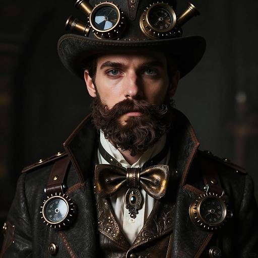 Steampunk Portrait with Fake Goatee