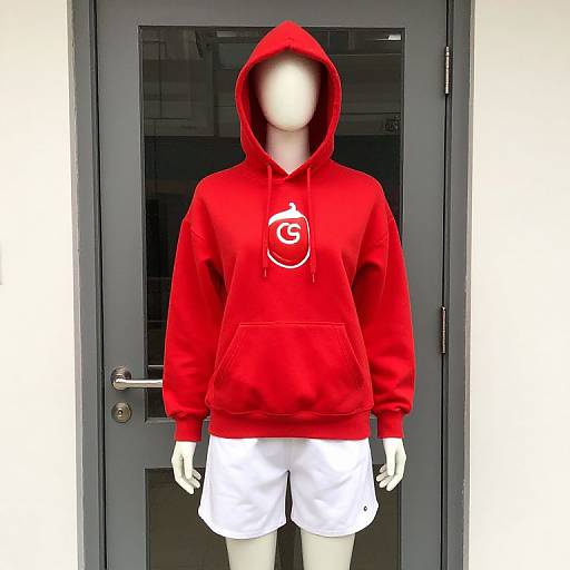 Mannequin in Red Hoodie Outfit