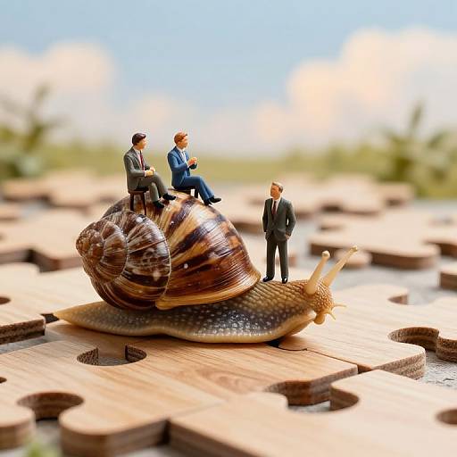 Miniature Philosophers on Snail Puzzle
