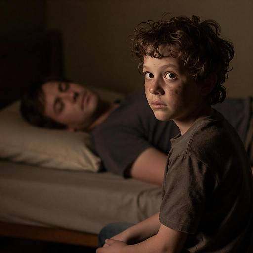 Eerie Encounter: A Boy's Haunting Gaze