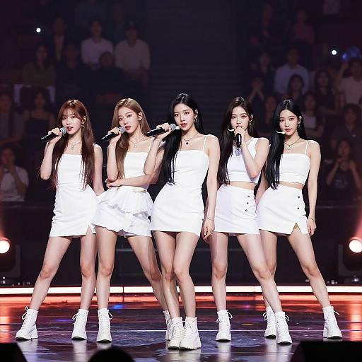 Cinematic K-Pop Girl Band Stage Lineup