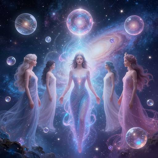 Mystical Pleiadian Beings with Crystal Orbs