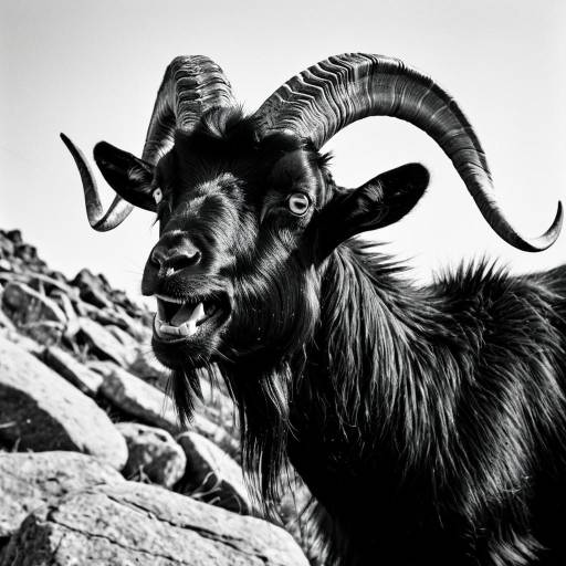Black Rocky Mountain Goat Portrait