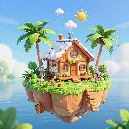Whimsical Floating Island Cabin