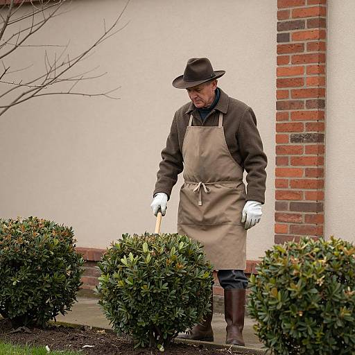 Gardening Man in Cozy Outdoor Setting