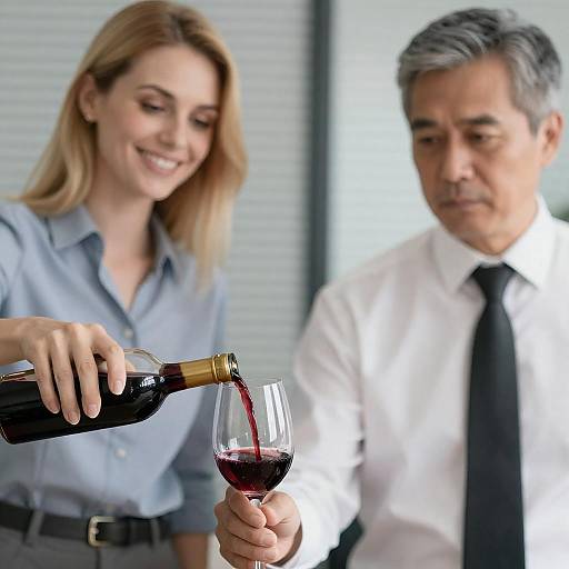 Office Interaction: Wine Pouring Moment