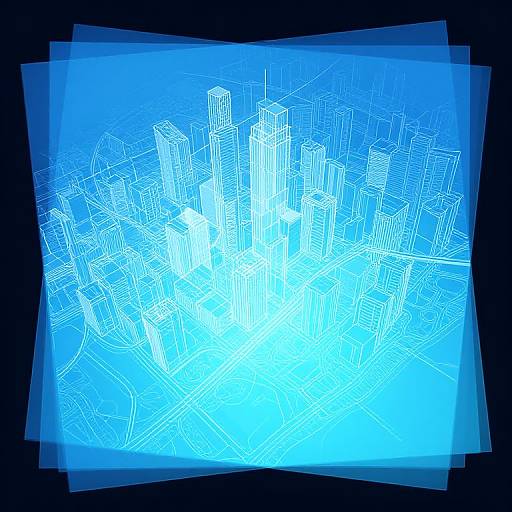 Abstract City Blueprint Illustration