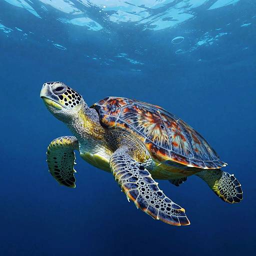 Serene Sea Turtle Portrait Art