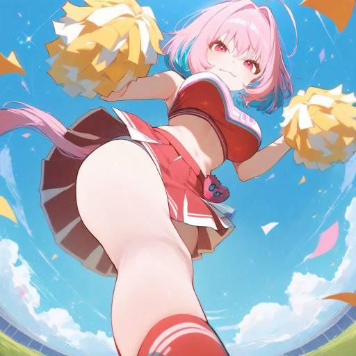 Cheerleader in Action: A Dynamic Moment