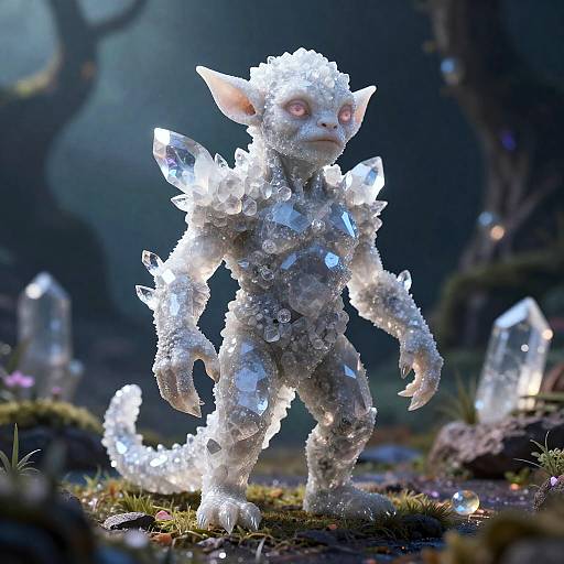 Shimmering Quartz Golem in Enchanted Realm