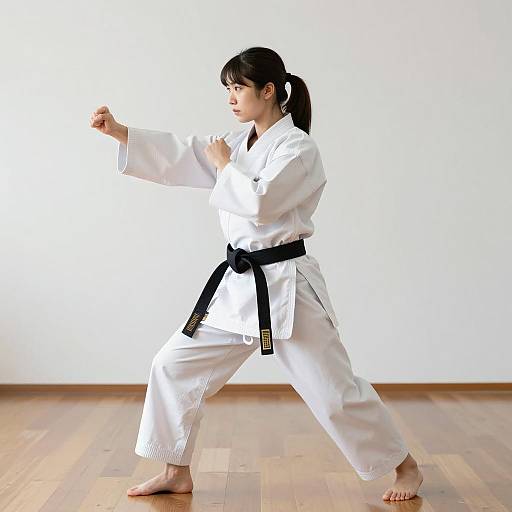 Japanese Woman Karate Fighting Stance