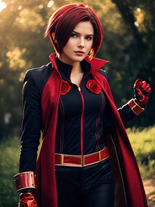 Woman Cosplaying Ruby Rose Character